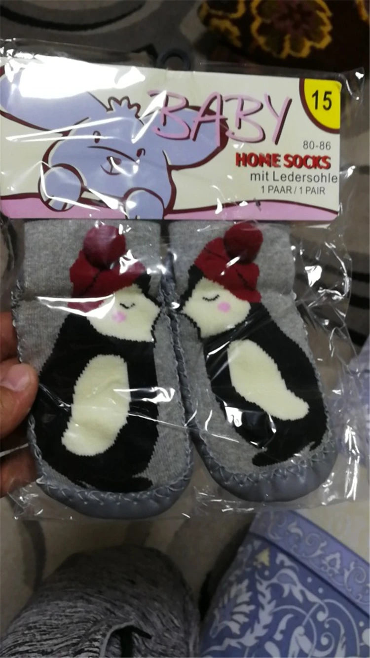 Toddler Indoor Sock Shoes Newborn Baby Socks Winter Thick Terry Cotton Baby Girl Sock with Rubber Soles Infant Animal Funny Sock
